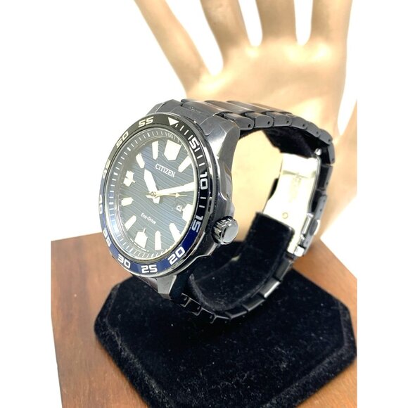 Citizen Men's Watch AW1705-55L Eco-Drive Blue Dial Black Stainless Steel 45mm - Picture 2 of 16